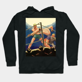 Vintage Sports Boxing, Boxers During a Match Hoodie